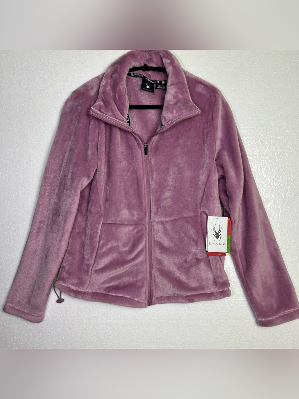 Spyder Women’s Medium Mauve Plush Fleece Full Zip Jacket Cozy Soft NWT